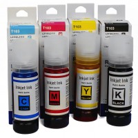 Чернила 103 для принтеров Epson Ecotank L3200, L3210, L3211, L3250, L3251, L3256, L3260, L3266, L5290, L5296 Фабрика Печати с носиками KeyLock 4 цвета по 70мл
