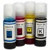 Чернила 004 для принтеров Epson Ecotank L3218, L3219, L3251, L3253, L3255, L3256, L3258, L3266, L3267, L3268, L3269 с носиками KeyLock 4 цвета по 70мл