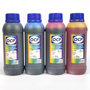 OCP BK, C, M, Y 155 4 шт. по 500 грамм - чернила (краска) для принтеров Epson: L121, L122, L132, L222, L250, L310, L312, L362, L365, L366, L455, L456, L555, L565, L566, L655, L1300