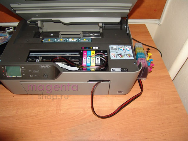 Вид принтера после установки системы